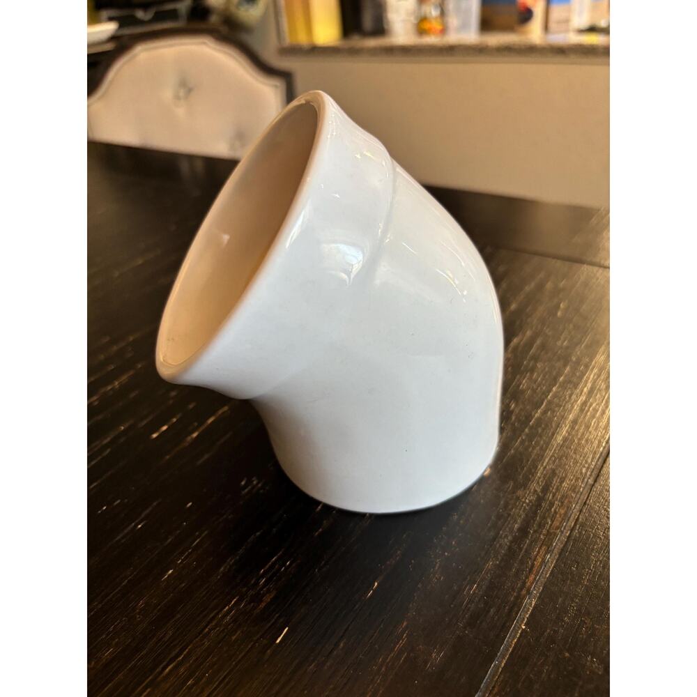 Emile Henry White Ceramic Salt Pig – Vintage French Countertop Holder